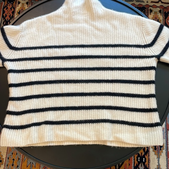 Nordstrom Stripe Cashmere Turtleneck Women’s Sweater Size M - Picture 6 of 15